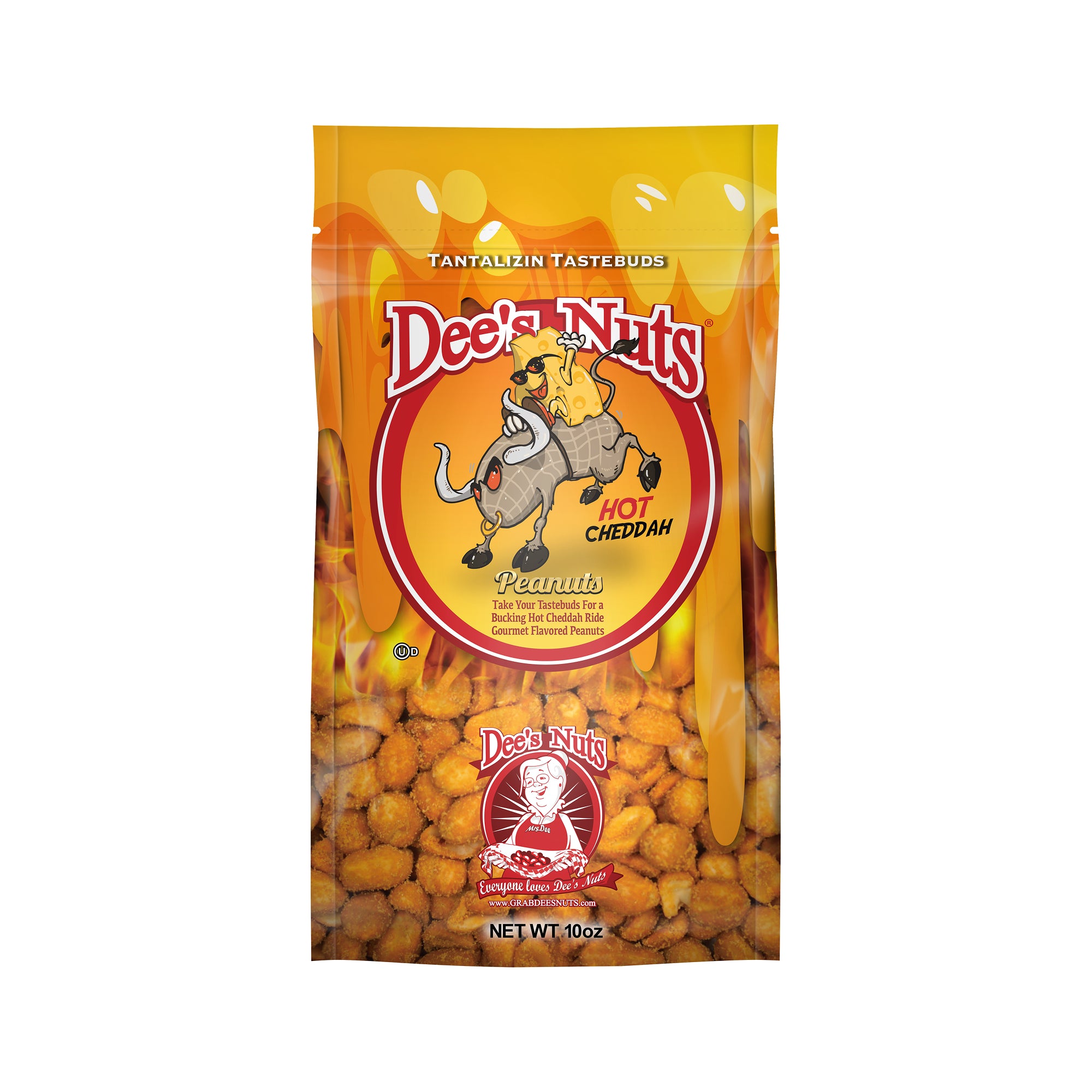 Hot Cheddah Gourmet Peanuts  10 Oz Bag