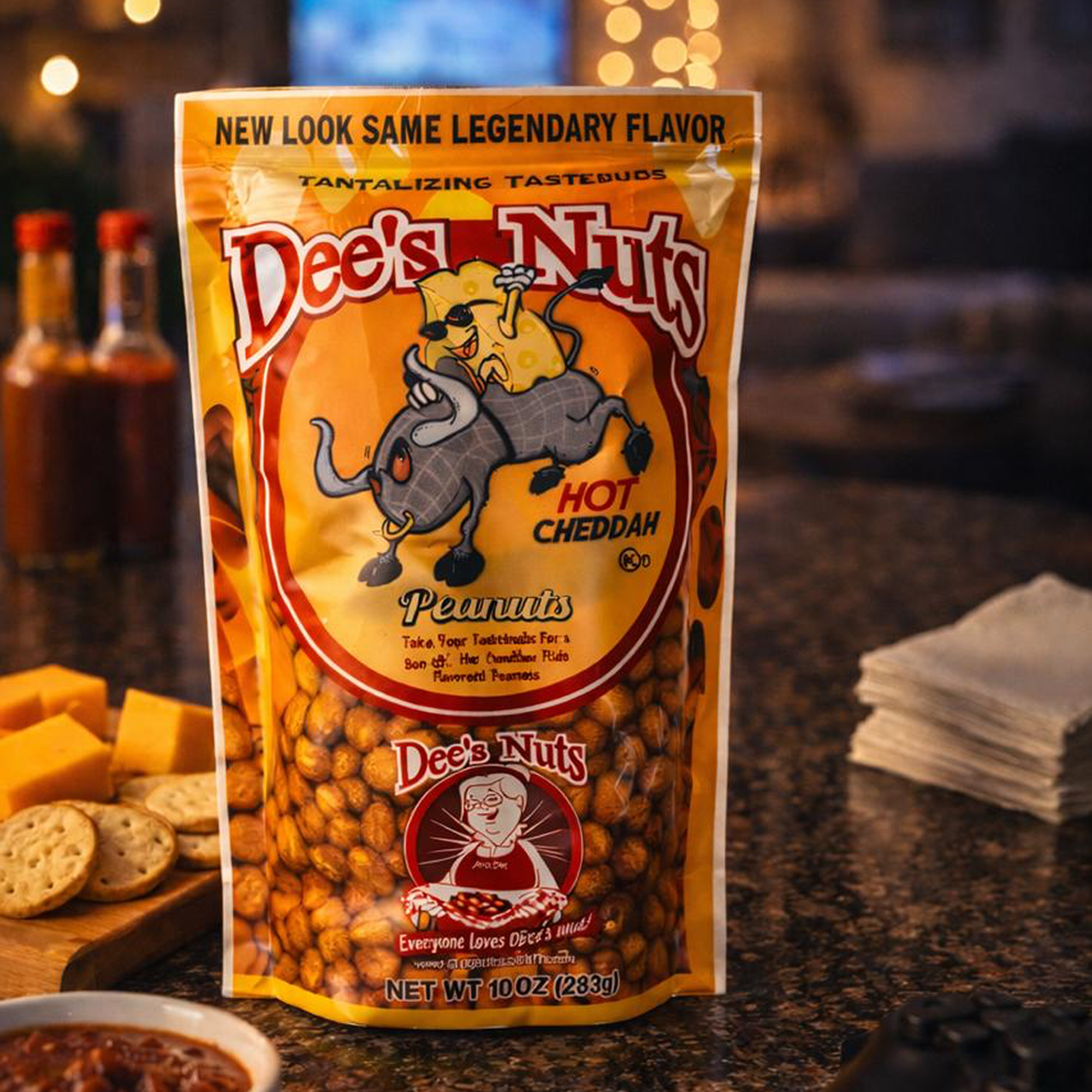 Hot Cheddah Gourmet Peanuts  10 Oz Bag